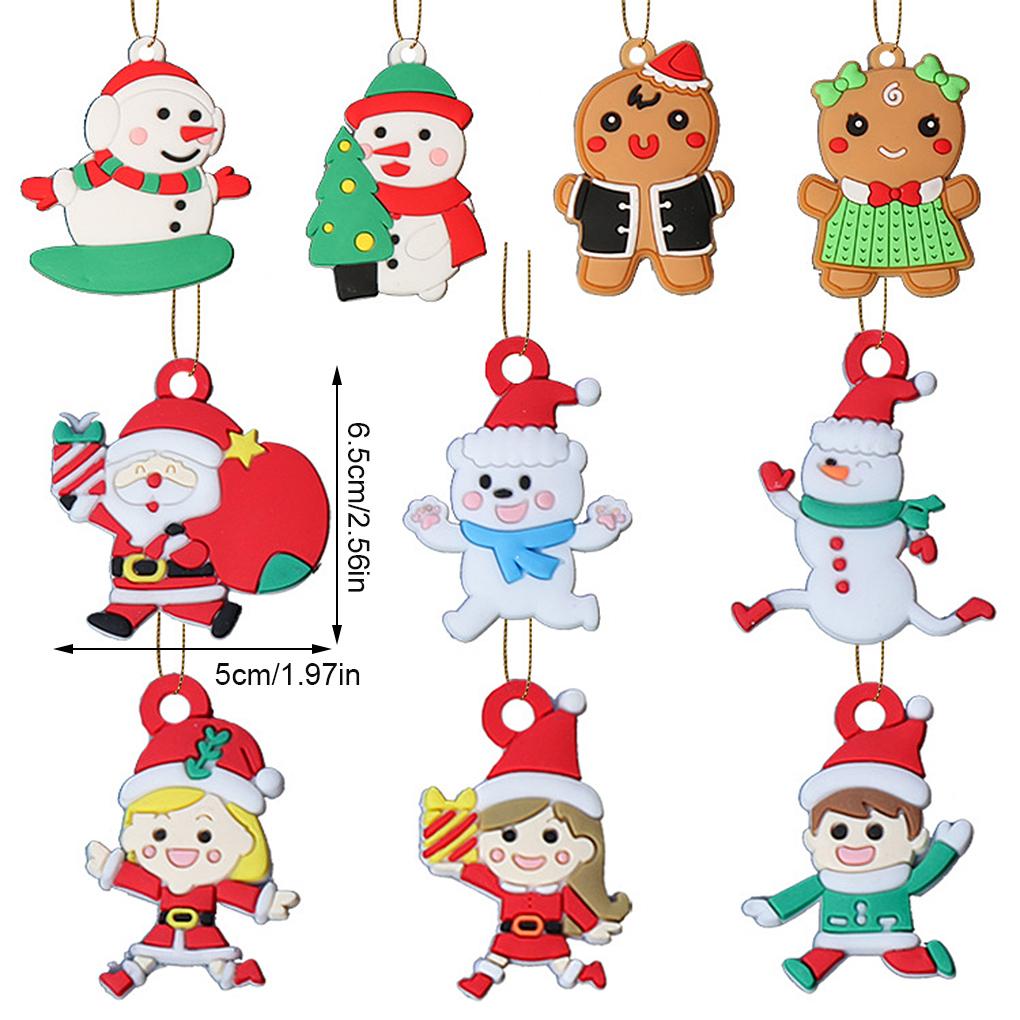 Christmas Tree Hanging DIY Crafts Gingerbread Man Pendants Festival Decorating Window Ornaments Home Living Room Lanyard