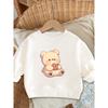 Sweet Cartoon Print Pattern, Comfortable and Simple Baby Round-neck Sweatshirt for 0-3 Year Old Baby Girls