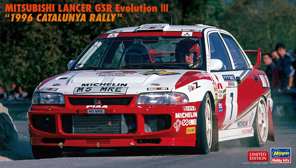 Hasegawa Mitsubishi Lancer GSR Evolution III 1996 Catalunya Rally Plastic Model Kit 20510 1/24