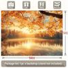 One banner depicting the autumn sunset over the lake perfect for decorationPMJ