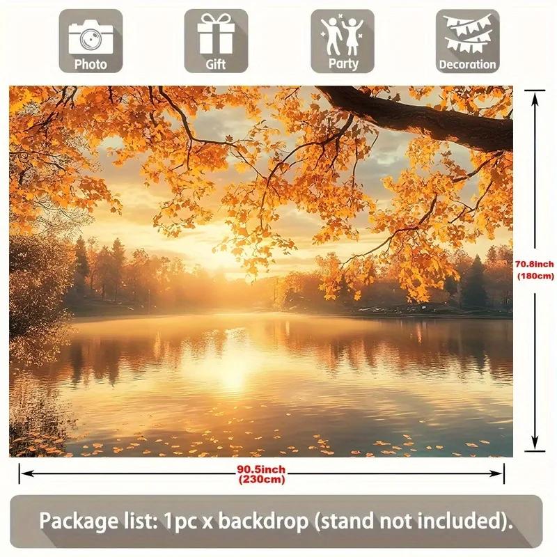 One banner depicting the autumn sunset over the lake perfect for decorationPMJ