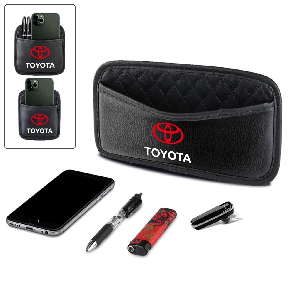 Leather Car Storage Pocket Seat Back/Door/Center Console Organizer for Toyotas TRD Autocollant Pegatina RAV4 Avensis Yaris Reiz