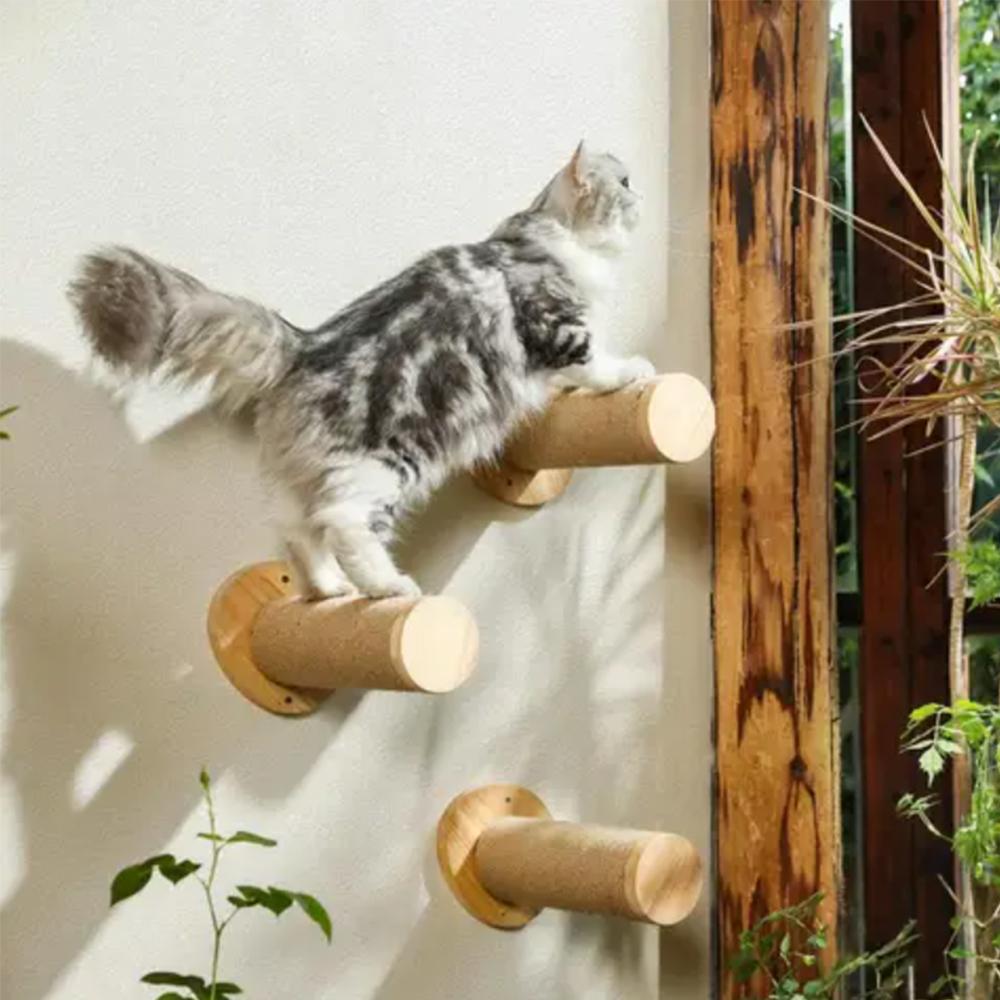 Cat Wall Mounted Furniture Climbing Stairs Jumping Platforms with Stairs Cat Bridge Nest Hammocks for Resting and Climbing