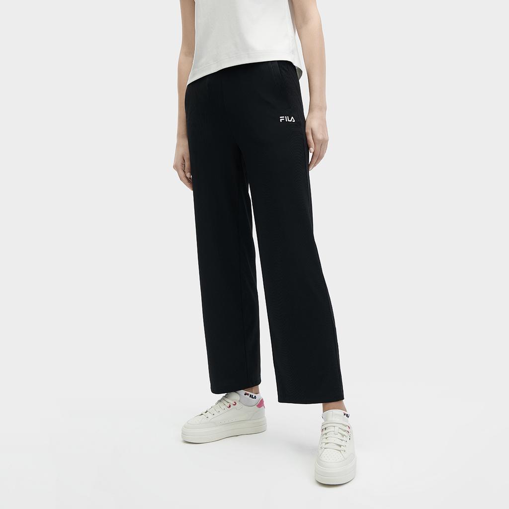 New FILA Knitted Sweatpants Women's Jet Black F11W428601FBK