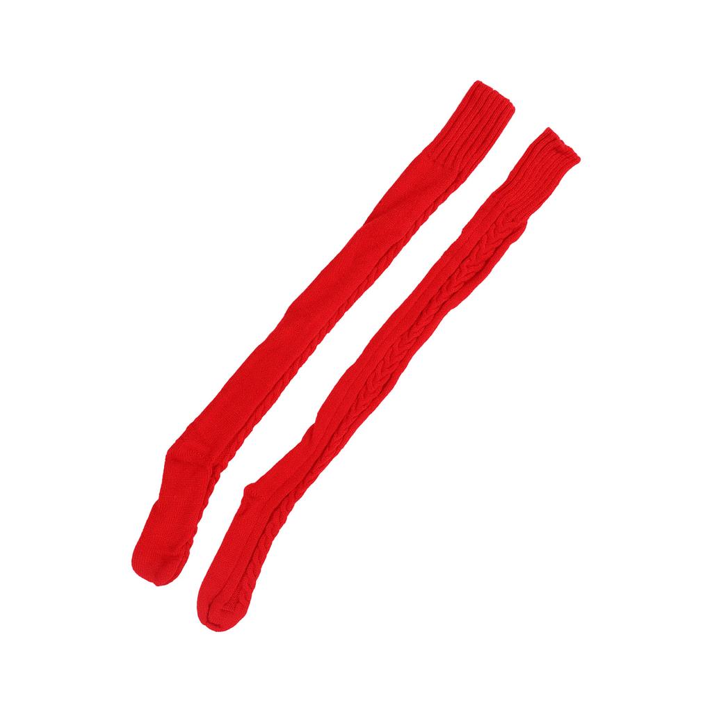 1Pair Winter Over Knee Stockings Knitting Wool Stocking Women S Cable Knit Thigh High Socks for Spring Autumn