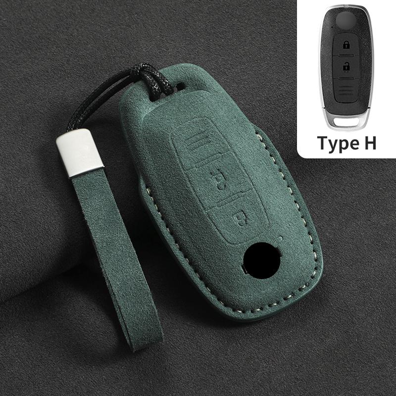 Suede Car Remote Key Case Cover Shell For Nissan Altima Maxima Rogue Armada Pathfinder Versa 3/4 Buttons Leather Car Key Bag
