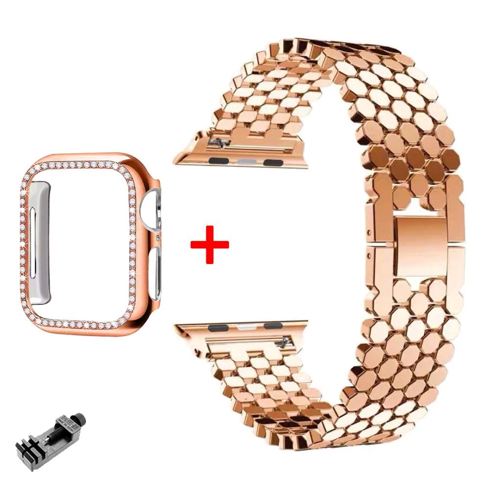 Stainless Steel Strap For Apple Watch 10 9 8 7 42mm 46 41mm 45 Ultra 2 49mm 40 44 Band For IWatch 6 5 4 SE 38mm Bracelet