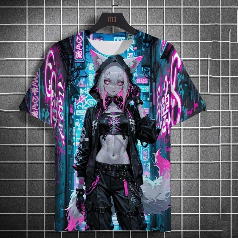 2026 Men's T-shirt Cartoon Sexy samurai tattooWomen graphic T shirts Summer Casual