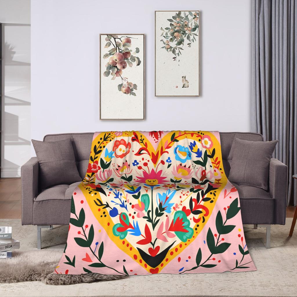 Colorful Floral and Animal  Blanket Quality Warm Soft  Throw Blanket Spring Kids Outdoor Funny Bedspread