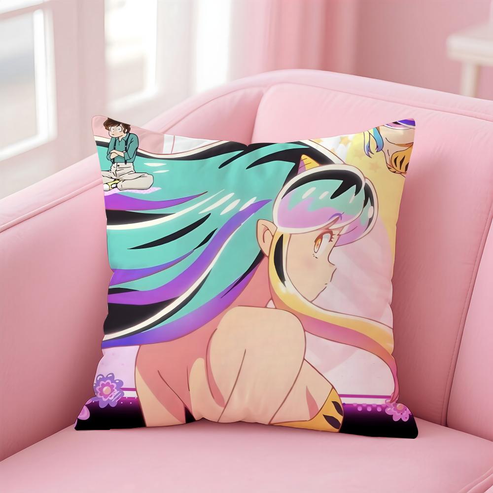 uUrusei Yatsura Pillow Anime Manga Cushion Cover Pillow Case Soft Friendly Fabric  Concealed Zipper