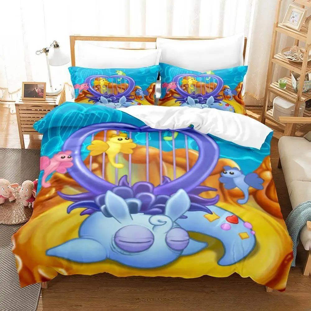 Spiel My Singing Monsters Bettwäscheset Einzelbett Twin Full Queen King Size Bettset Erwachsener Kind Schlafzimmer Bettbezugsets Heimtextilien