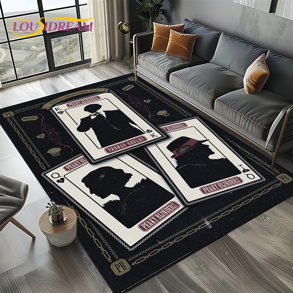Nuovo Tappeto Tommy Shelby P-Peaky B-Blinders per Camera da Letto Soggiorno Casa Decorazione Divano, Decorazione Tappetino Gioco per Bambini Regalo