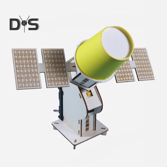 1 Set DIY Artificial Satellite Model Kit Educational Handmade Wooden Puzzle Satellite Model Kids Science Exploration Projects STEM Toy