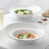French Creative Salad Plate Straw Hat Premium Feeling Hotel Dinner Western Pasta Ceramic White