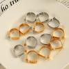 Yori Simple Stylish 18K Gold PVD Plated Opening Adjustable Ring Statement Charm Finger Jewelry Accessories