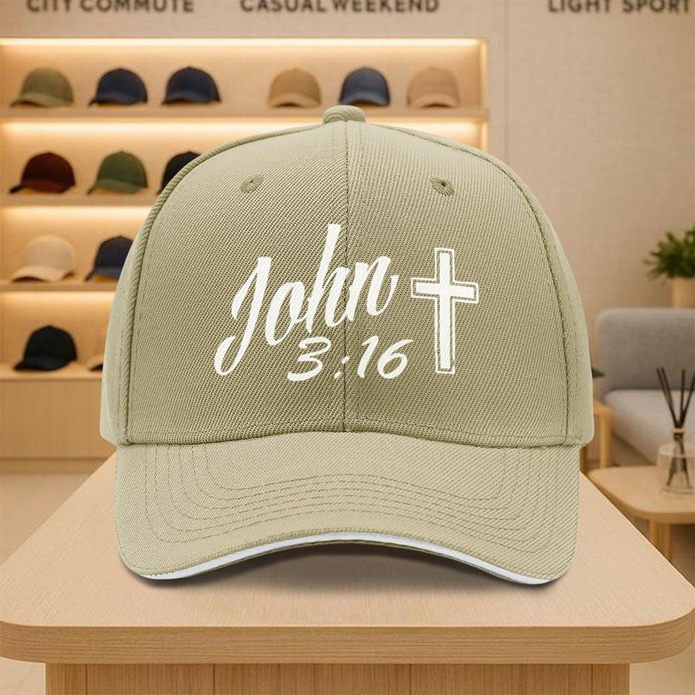 John 316 Cross Baseball Cap Unisex Polyester Casual Snapback Hat Adult Outdoor Sports Cap