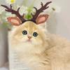 Elastic Cat Antlers Headband Soft Pet Reindeer Cap Cute Pet Antlers Headwear  Christmas
