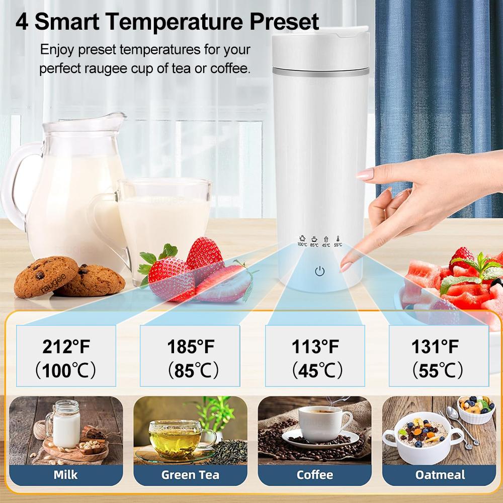 Portable Electric Kettle Mini Electric Kettle Tea Coffee Pot Anti-Scald Water Thermal Cup Keep Warm Hot Water Bottle for Travel