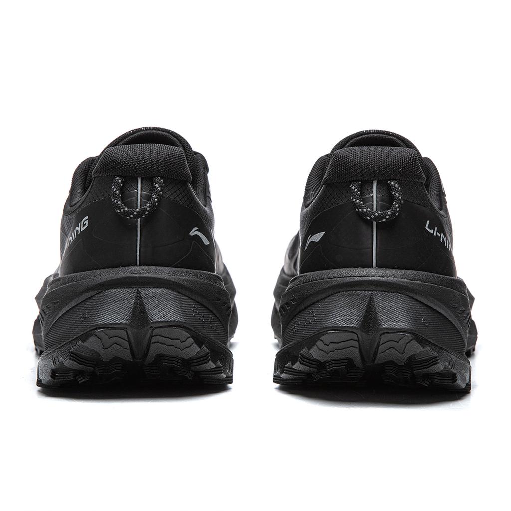 Li Ning Cushioning Slip Resistant Abrasion Resistant Rebound Low top Trail Running Shoes Unisex Black ARNV023-3