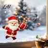 Removable Static Window Stickers Christmas Santa Claus Glass Sticker PVC Decal Waterproof Winter Seasonal Decorations Wall Art Decor for Doors