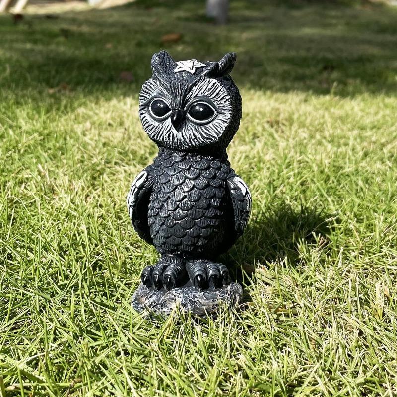 Garden Witch Cat Sculpture Gothic Kitten Decoration Halloween Magic Cat Statue Resin Craft Ornament Home Outdoor Courtyard Decor