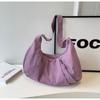 Korean Style Nyl Shoulder Bag Tote Bag Large Capacity Casual Dumpling Bag Solid Color Fold Oxford Cloth Girls