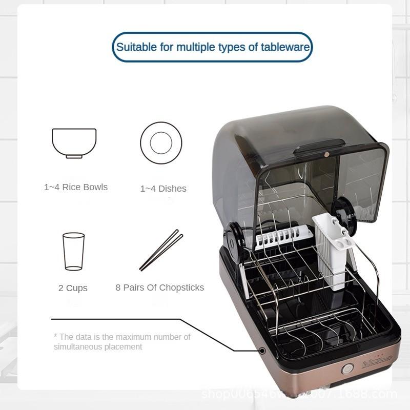 22L Desktop Ultraviolet Disinfection Cabinet Household Tableware Drying Cupboard Small High Temperature Sterilization Equipment