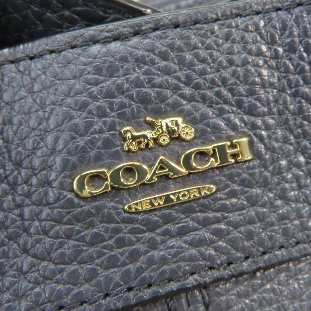 Used COACH Tote Bag F28992 leather Dark navy Shoulder