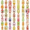 50PCS Summer Drinks Sticker Cartoon Skateboard Aesthetic Retro Phone Laptop Bicycle Luggage Waterproof Bicycle Decal Stickers
