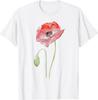 Red Poppy Watercolor Floral Gift Unisex T-Shirt