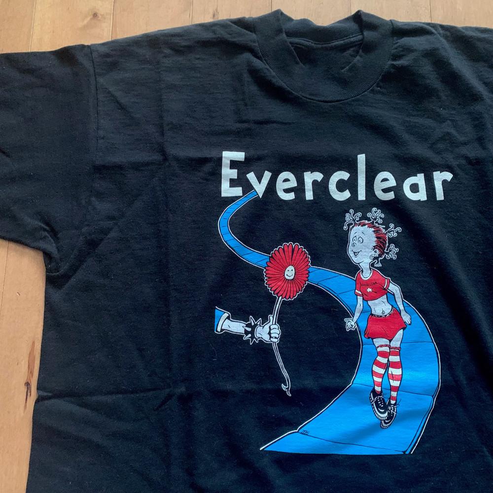 Ранние 2000-е Everclear Доктор Сьюз Футболка Черная Все Размеры Хлопок Унисекс CG2389 Унисекс Футболка M