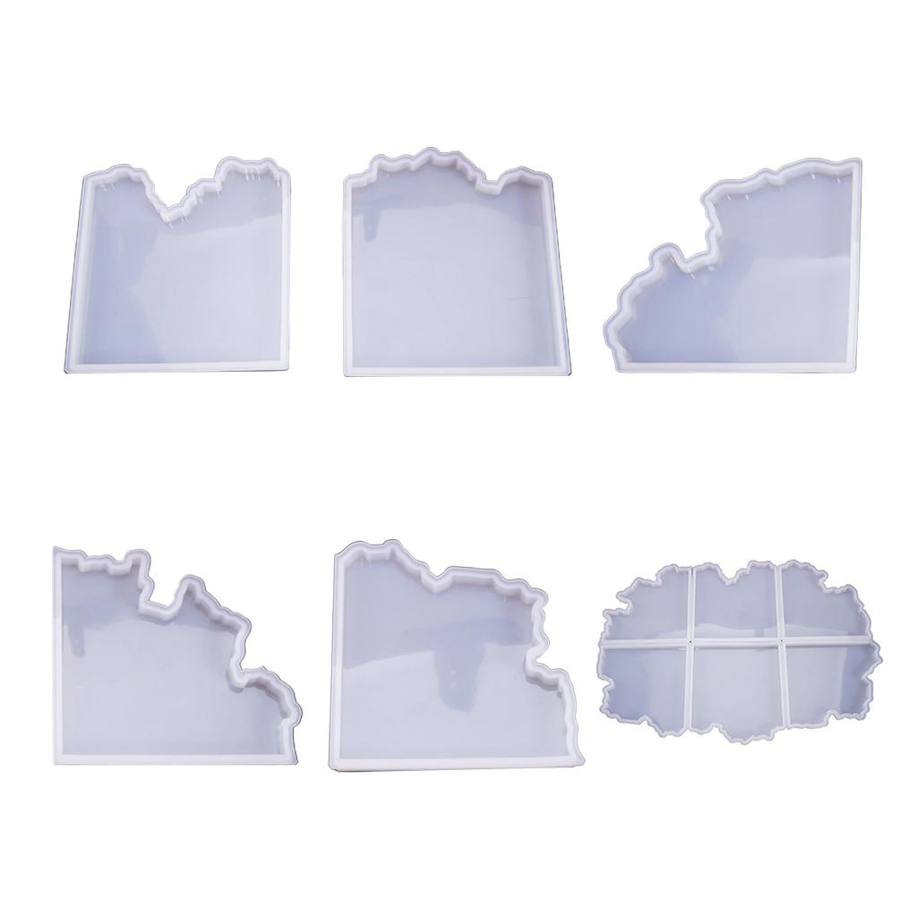 Crystal Epoxy Resin Mold Irregular Coaster Casting Silicone Mould Handmade DIY Crafts Decorations Making Tool