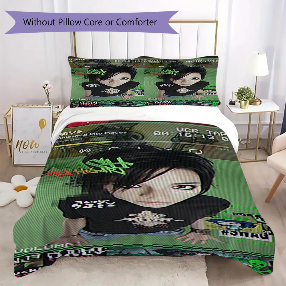 BILL KAULITZ Muster Bettwäsche Bettwäsche-Set Bettbezug Kissenbezug Heimdekoration Geburtstagsgeschenk (1 * Bettbezug + 2 * Kissenbezug ohne Füllung)