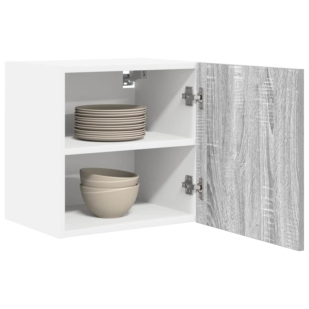 Hanging Cabinet with Door 2 pcs Grey Sonoma and White 40 x 31 x 40 cm