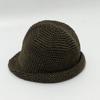 Autumn and winter warm versatile and thin handmade wool fisherman's hat children's curling irregular front long rear short knitted basin hat