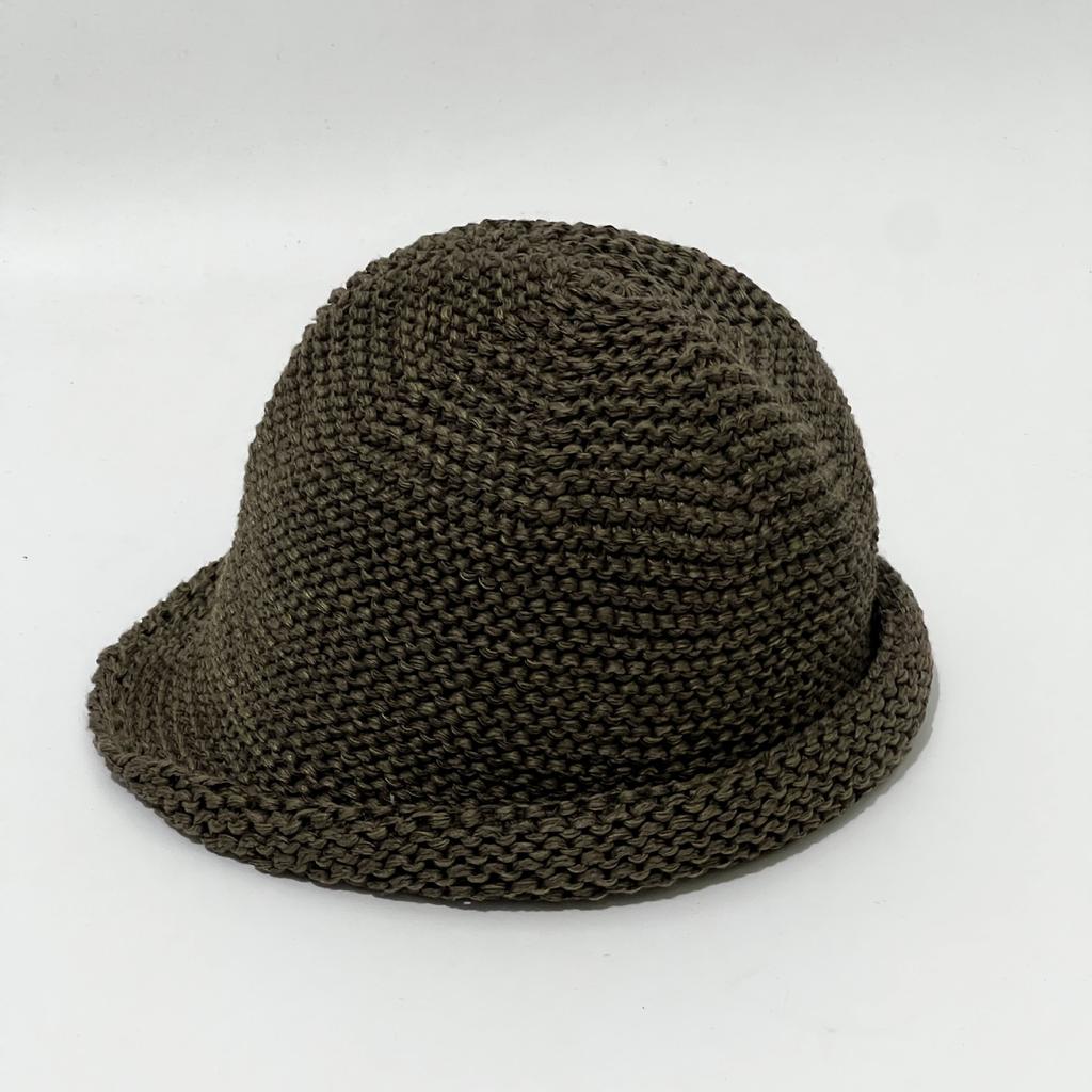 Autumn and winter warm versatile and thin handmade wool fisherman's hat children's curling irregular front long rear short knitted basin hat
