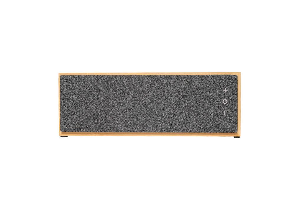 Bamboo Speaker a portable Bluetooth wireless speaker with Bluetooth and stylish stereo sound for the living room or Brick, USB-C, 5.4, bedroom.
