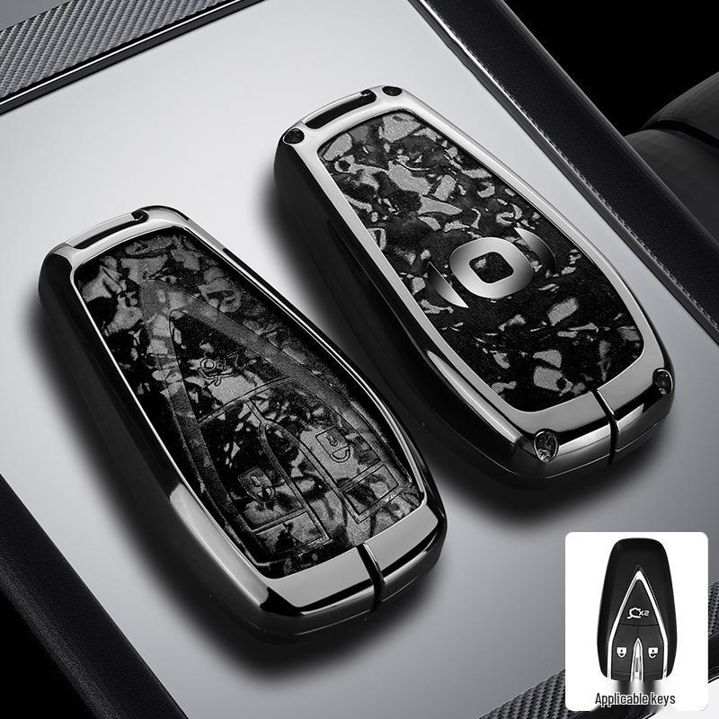 Changan Qiyuan A05/A06/A07 Schlüsseletui - Q05 125MAX Fernbedienung Metallgehäuse mit Leder-Druckknopf