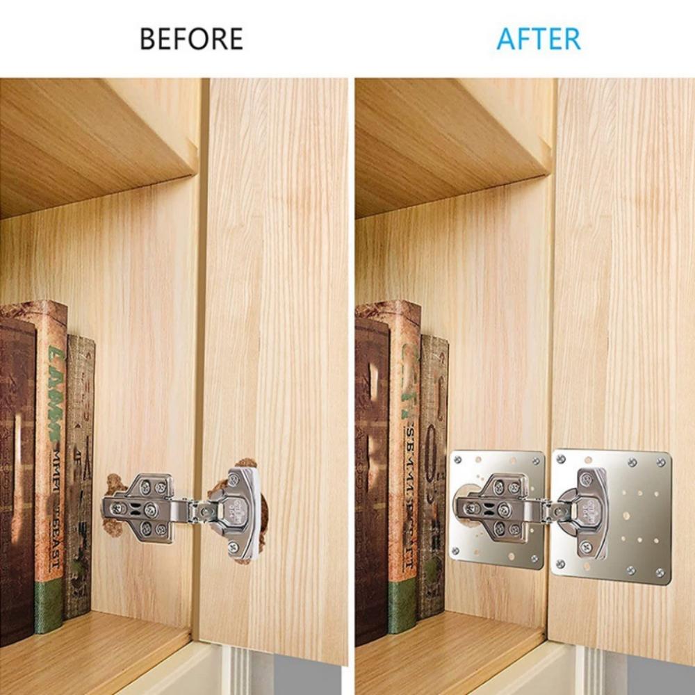 1Pcs Stainles Steel Cupboard Door Hinge Repair Plate Doors Window Installation Hinge Fixing Plate Household Hardware Accessories