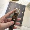 Leopard Square Buckle Snake Pattern Belt Thin Belt Fashionable and Simple Versatile Jeans Decoration Instagram Belt for Wo