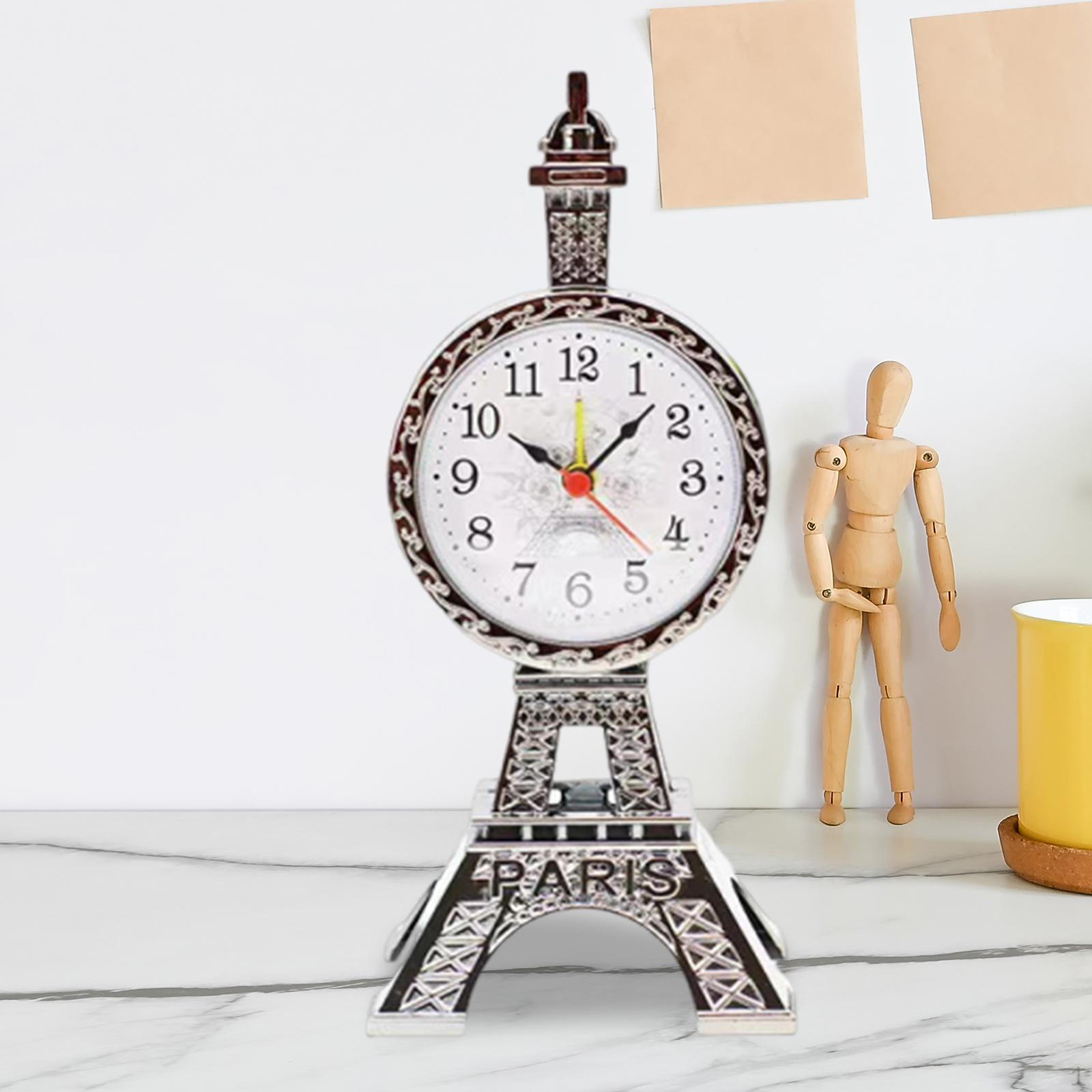 

Alarm Clock Desk Bedroom to Read Utility Gift Portable Vintage Home Decor Decoration Black Gold