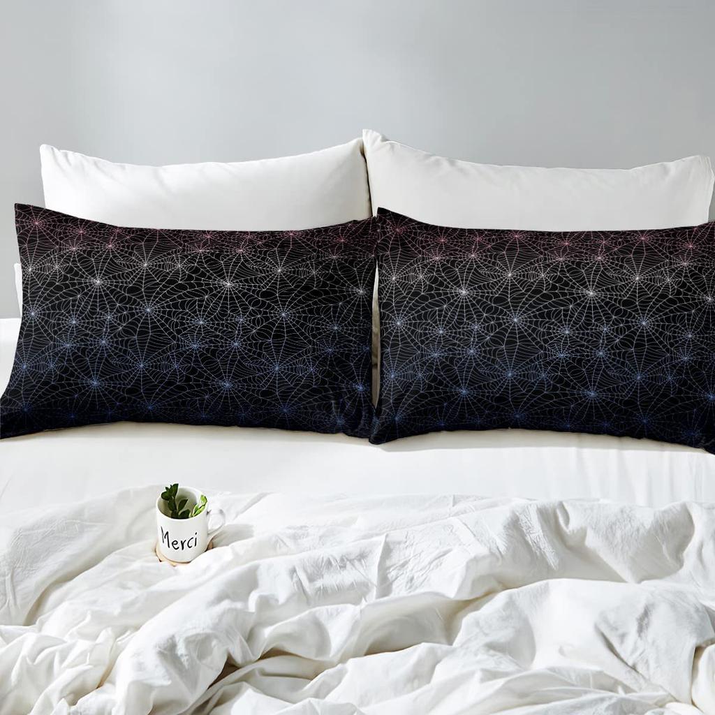 Spider Web Personality Pattern Bed Hat Four-Piece Bedding Set Bedroom Dormitory Bedding Decoration