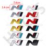 1Pc Metal N Emblem Logo N Badge Decal Nline ar Stickers For IX25 IX35 I20 I30 Kona Tucson Sonata Elantra Veloster Accent Car Styling