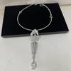 Retro Alloy Big Fish Bone Pendant Exaggerated Choker Necklace Women Novelty Design Collar Necklace Jewelry Accessories Gift