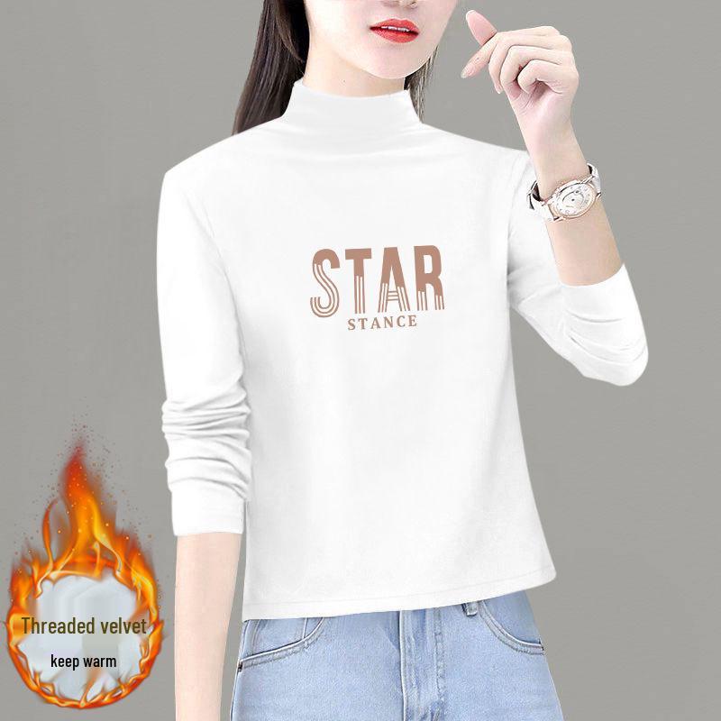 

Женская черная футболка с полувысоким воротом: Универсальный, Стильный и Модный для Осени/Зимы 2024 3XL [Recommended 70-75kg]