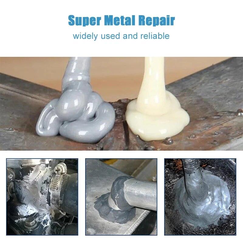 Colla per riparazione di colate AB Riempitivo per saldatura di metalli liquidi resistente alle alte temperature Colla per riparazioni di metalli per difetti di fusione di metalli
