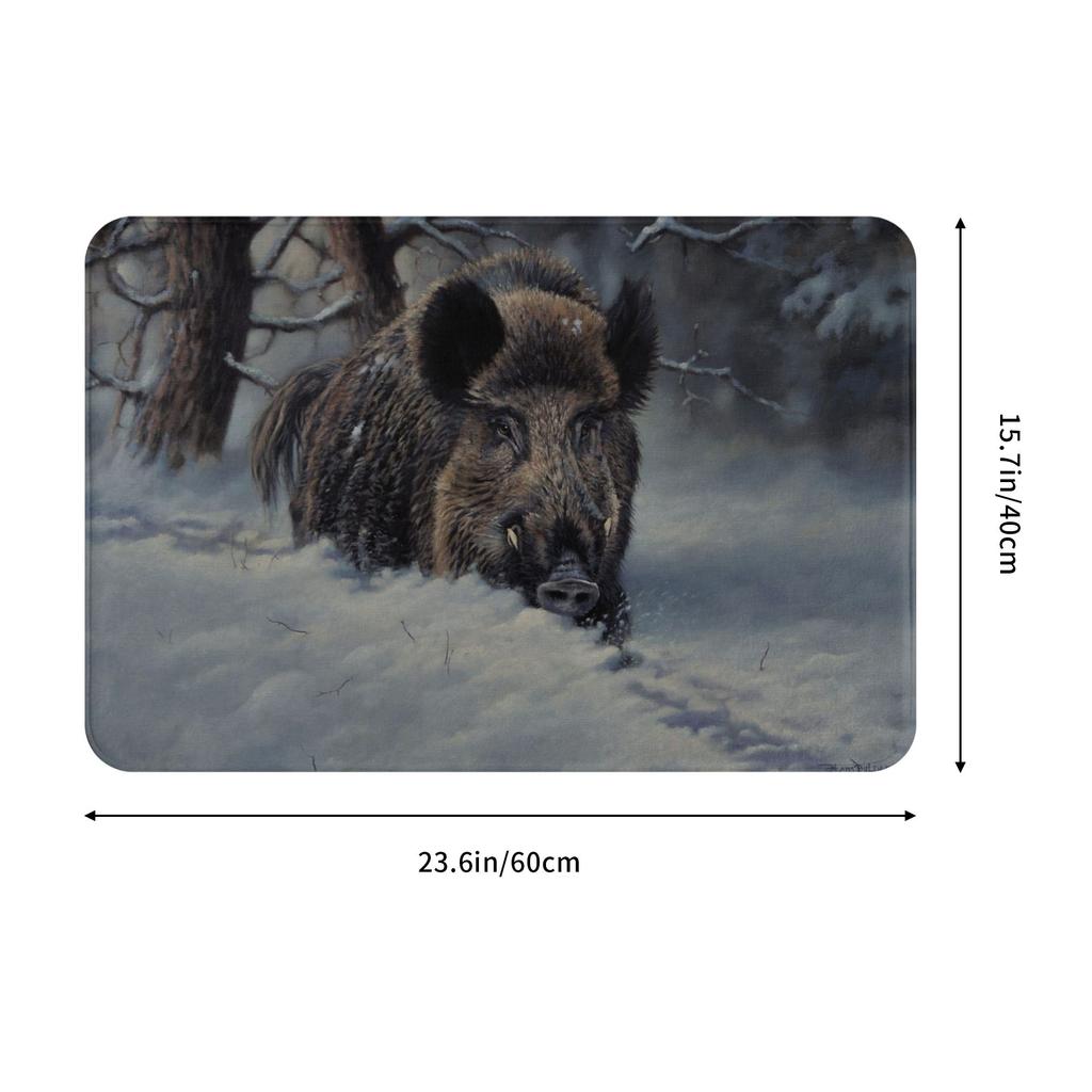 Wild Animal Boar Floor Door Bath Kitchen Mat Anti-Slip Indoor Doormat Living Room Entrance Carpet Rug
