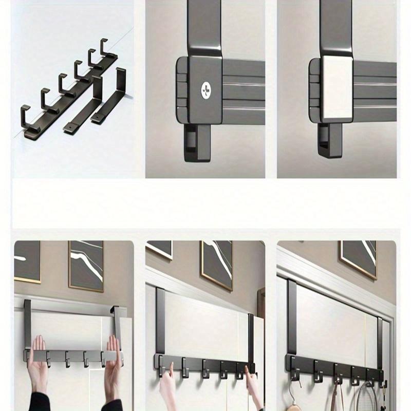 1pc 18cm Tall Over The Door Hanger with Hook, Easy To Install, No Need To Punch Holes Hanging Metal Over The Door Hanger, for Hats, Keys