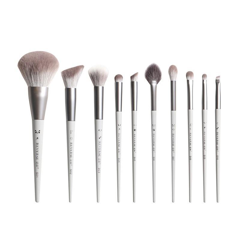 10-Piece Soft Synthetic Makeup Brush Set Portable Professional Kit Face Eyes Blending