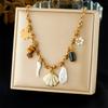 DIEYURO 316L Stainless Steel Sun Flower Heart Crystal Multi Pendant Necklace Lady Vintage Colored Woven Rope Neck Chain Jewelry